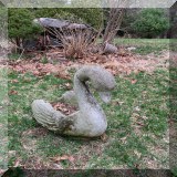 L09. Cement garden swan. - $42 